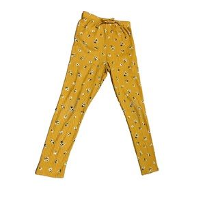 Adorable, flower, print/yellow, loose fitting drawstring waist bottoms